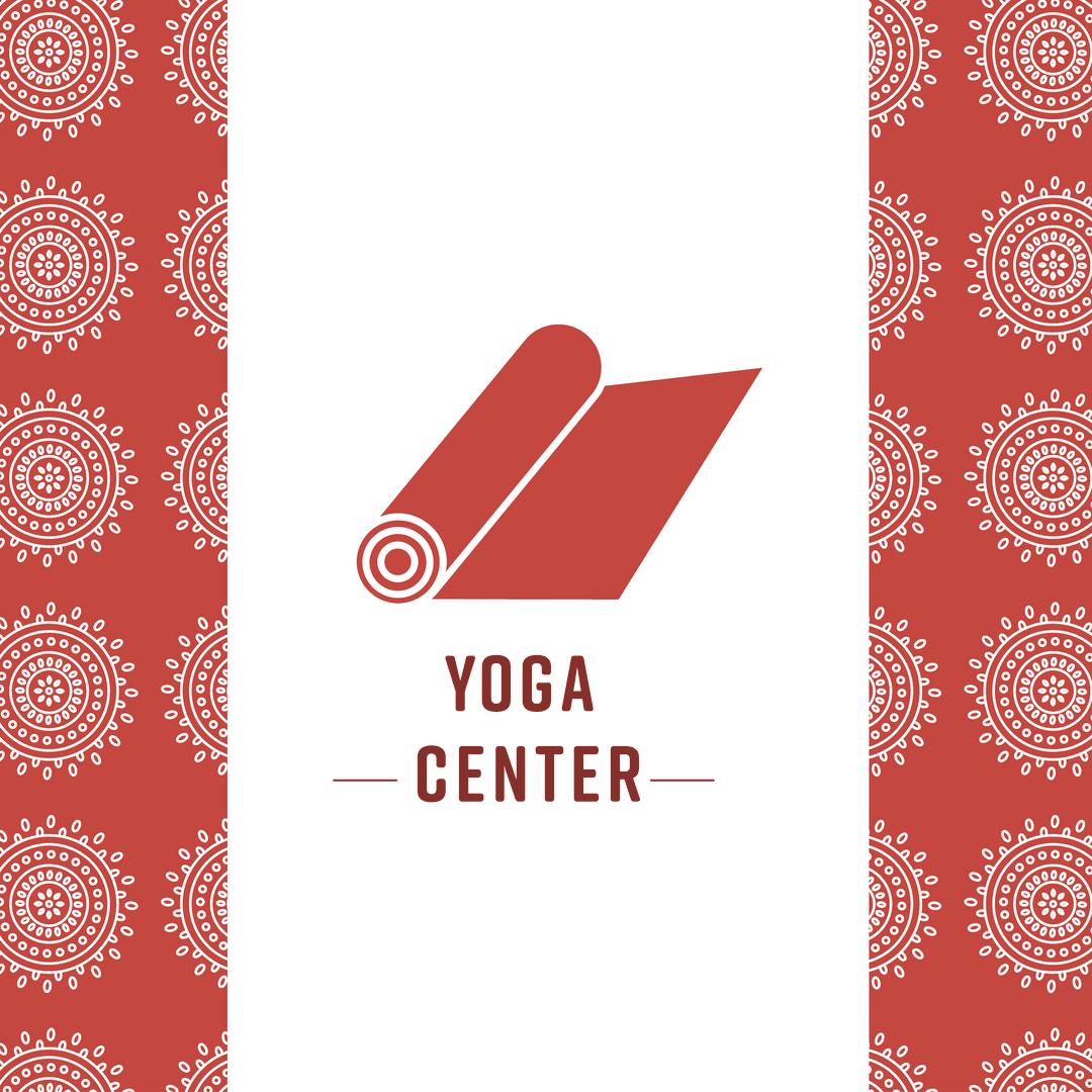 Yoga Center Logo with Mandala on Transparent Background