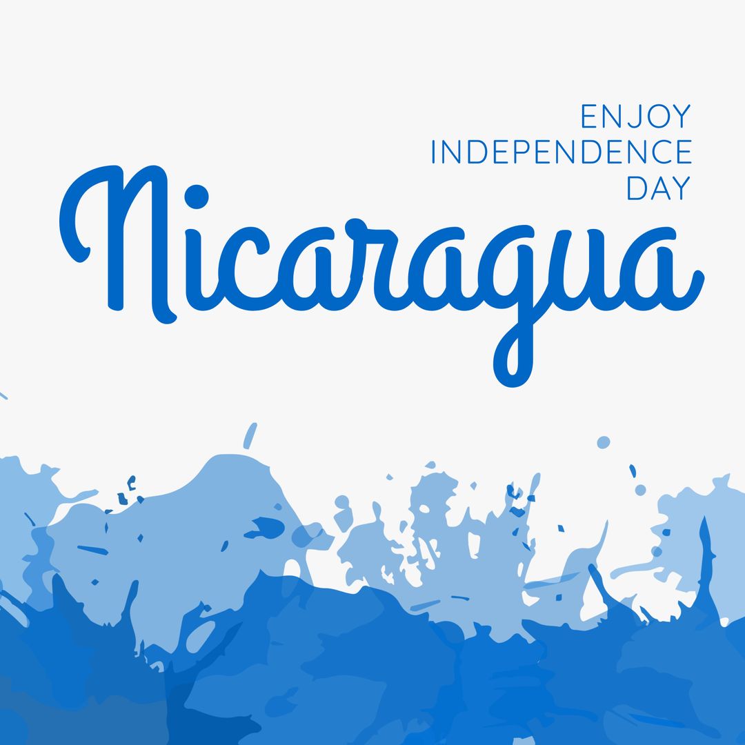 Nicaragua Independence Day Celebration with Blue Strokes