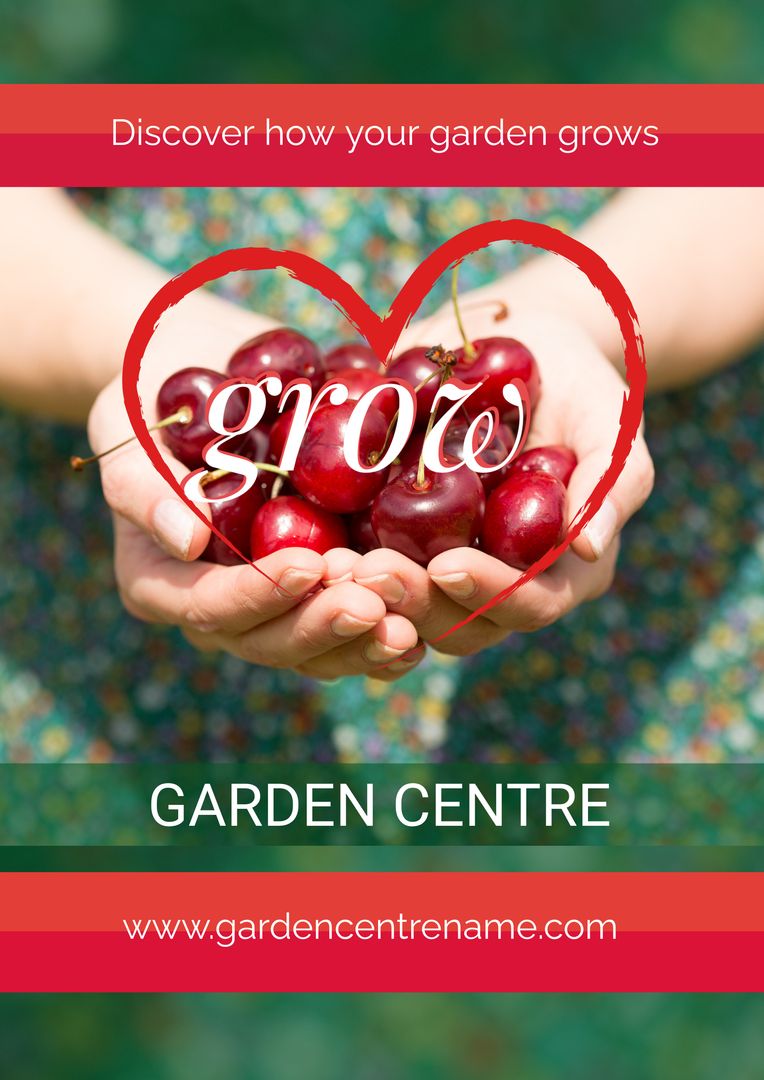 Hands Holding Cherries Promoting Growth and Care