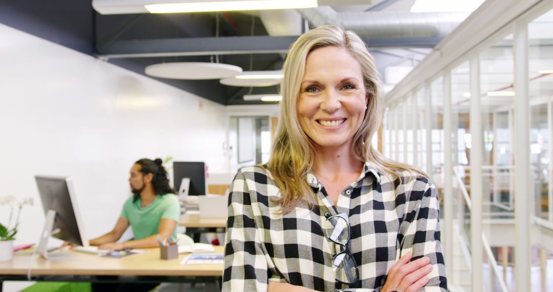 Confident Female Manager in Modern Open Office Space