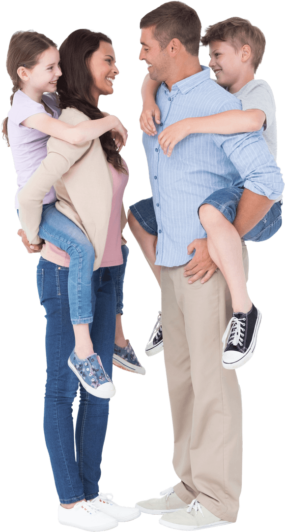 Transparent Family Unity Piggyback Fun Adventure