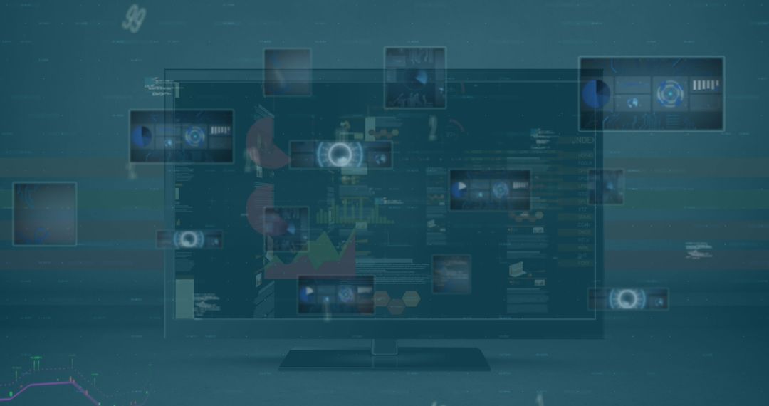 Cutting-Edge Digital Analytics Interface with Futuristic Design Elements