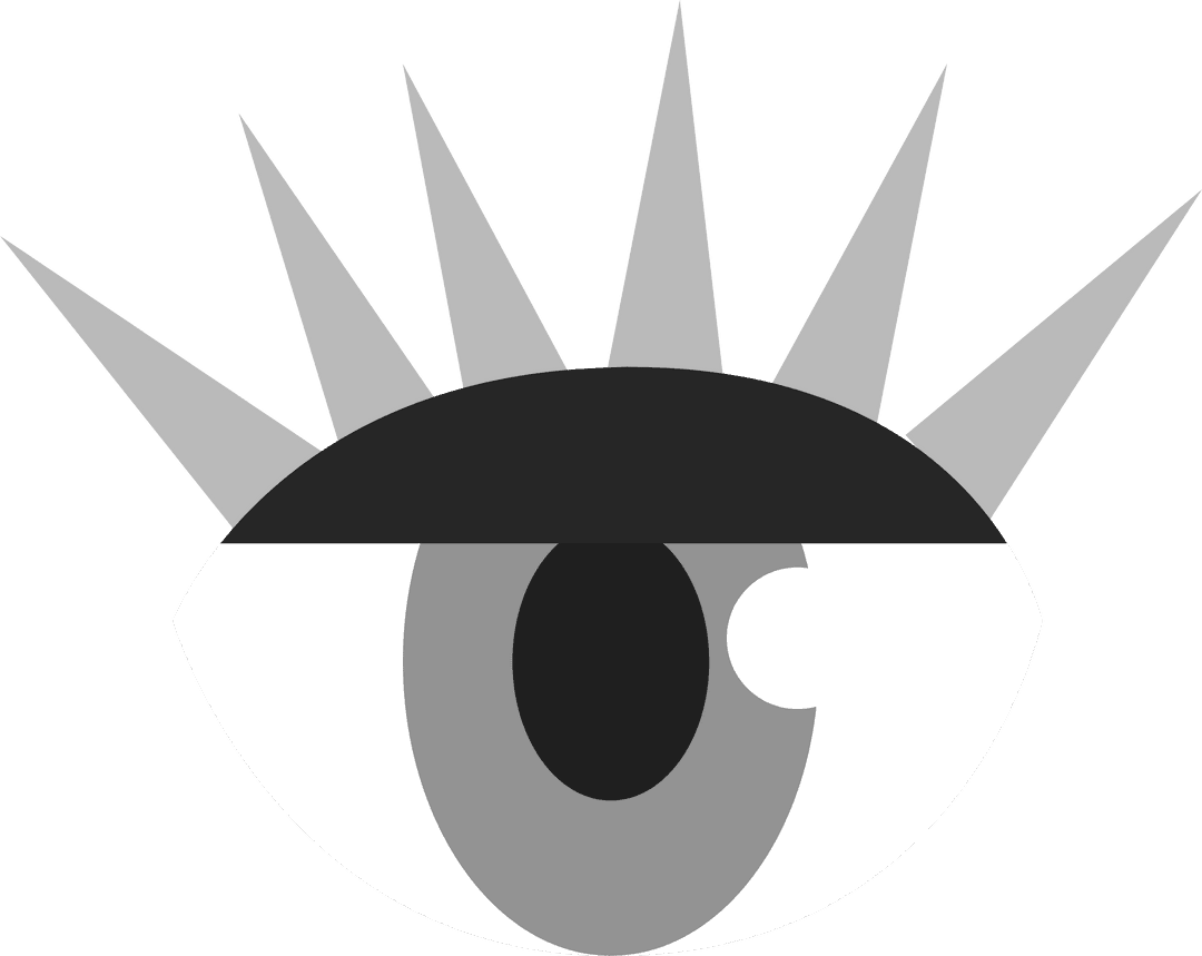 Minimalist Monochrome Eye Icon with Spiked Lashes
