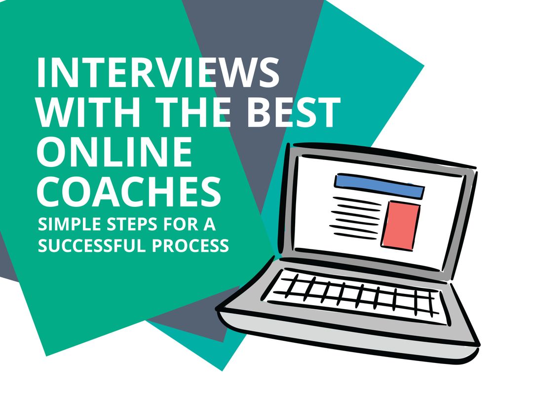 Online Coaching Interviews Illustration with Laptop Design