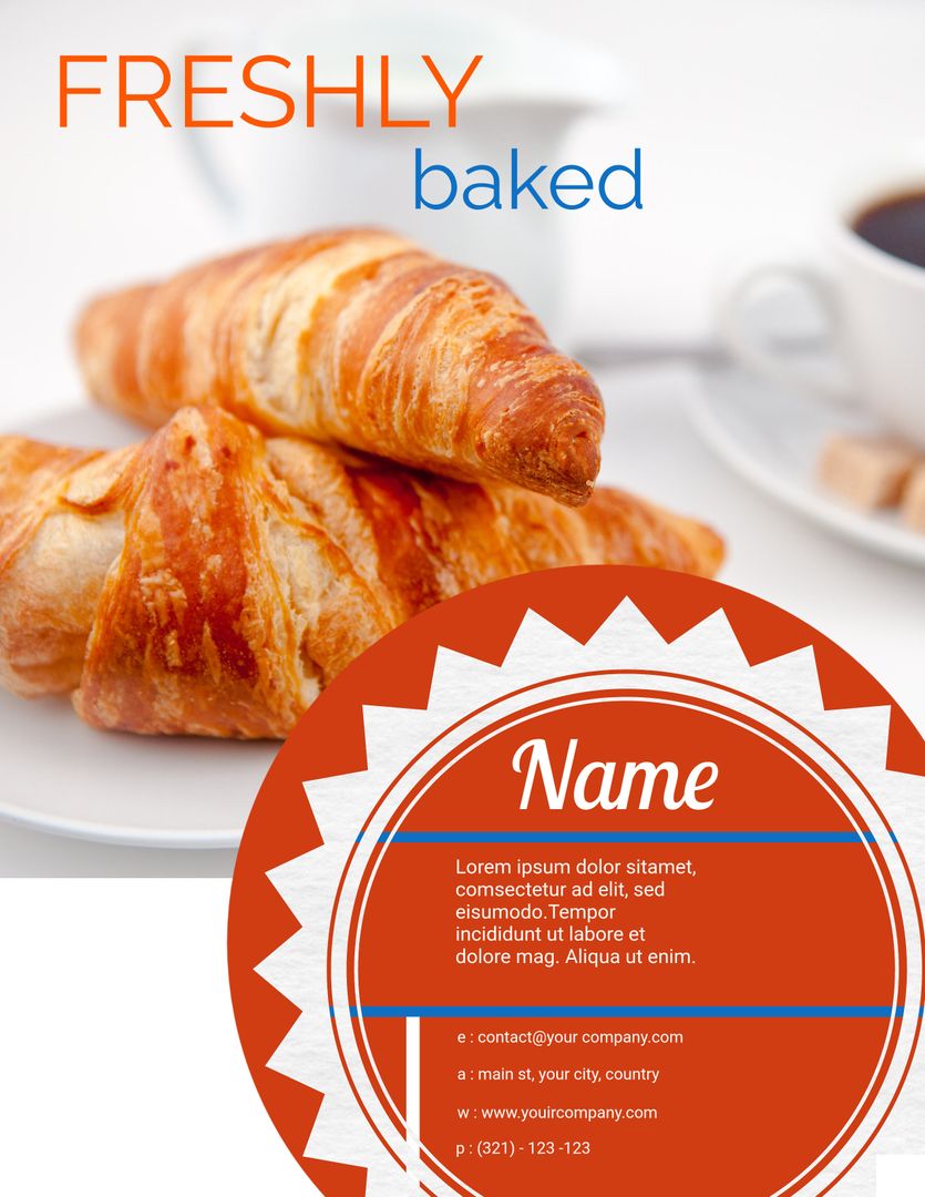 Delicious Golden Croissants with Coffee for Bakery Promotion