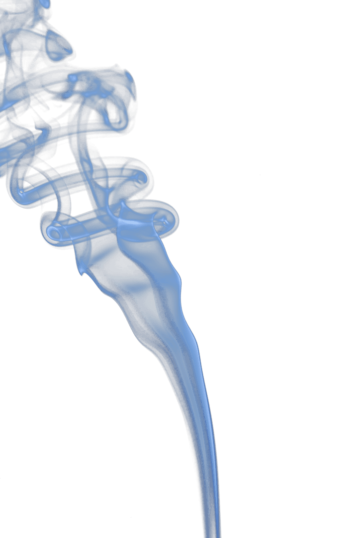 Blue Smoke Swirls on Transparent Background