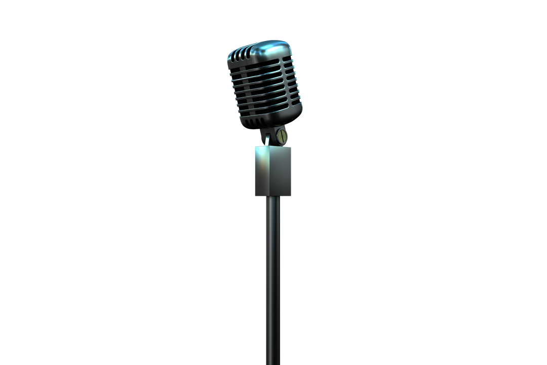 Vintage Silver Microphone on Transparent Background for Music and Sound Projects - Download Free Stock Images Pikwizard.com