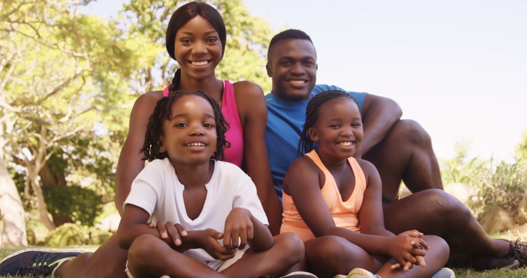 Joyful African American Family Relaxing Outdoors - Free Images, Stock Photos and Pictures on Pikwizard.com