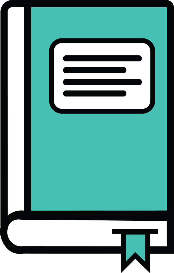Green Notebook Icon with Bookmark on Transparent Background