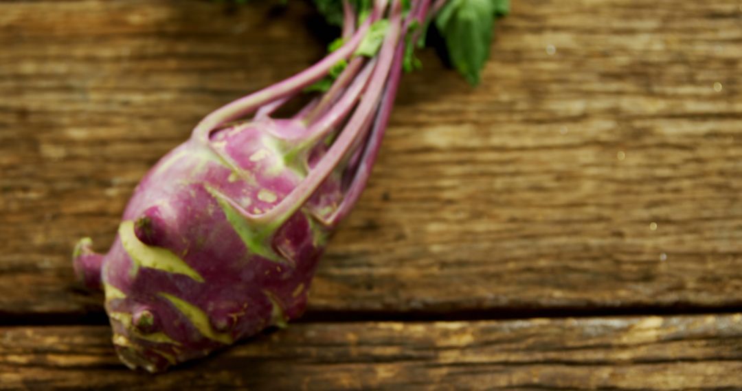 Purple Kohlrabi on Rustic Wooden Table - Free Images, Stock Photos and Pictures on Pikwizard.com