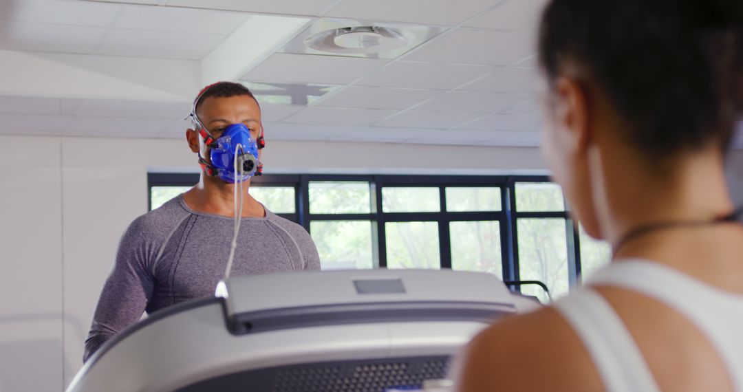 Athlete Undergoing VO2 Max Test on Treadmill - Free Images, Stock Photos and Pictures on Pikwizard.com