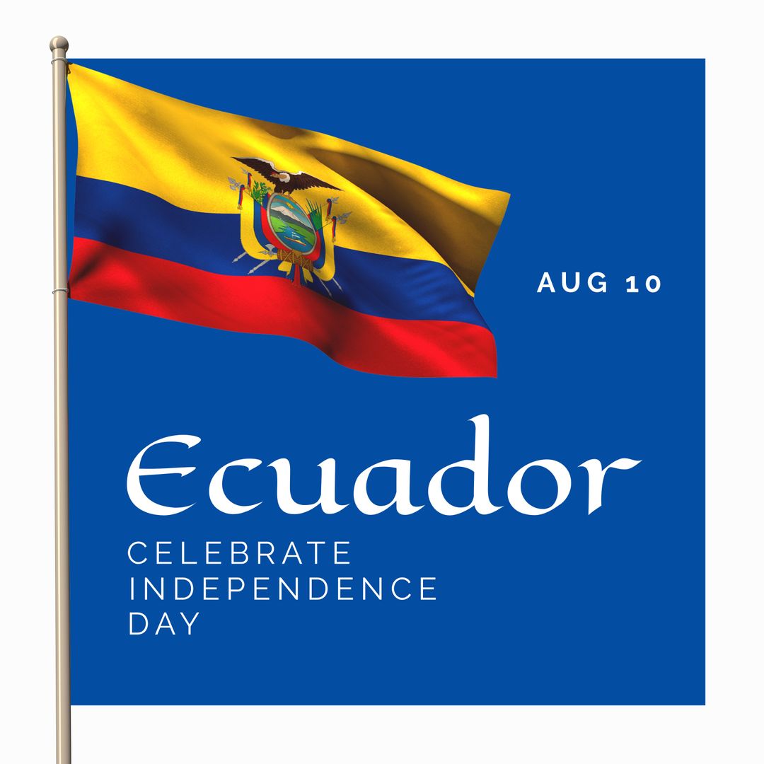 Ecuador Independence Day Celebration with National Flag Graphic - Download Free Stock Templates Pikwizard.com