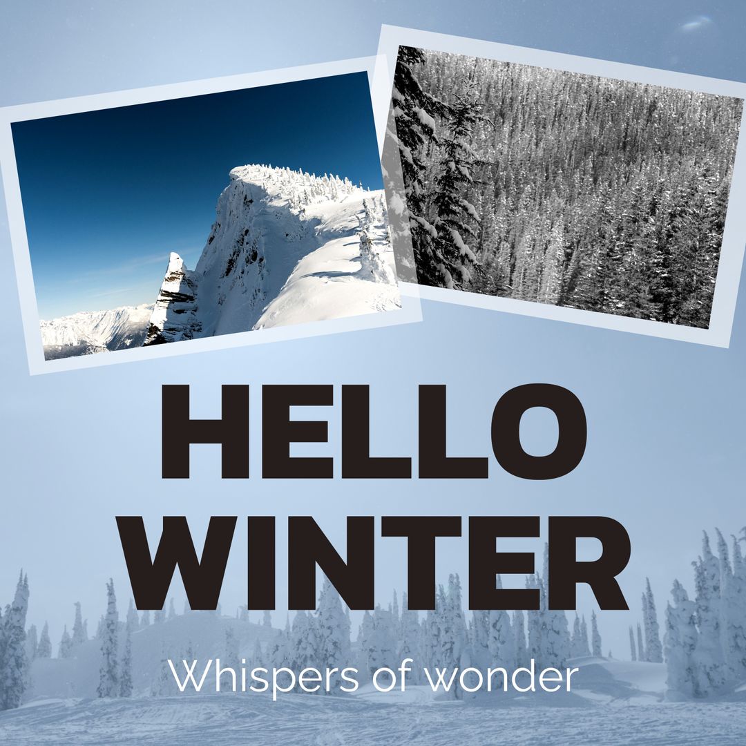 Winter Wonderland Scene with Snowcapped Mountains and Forest