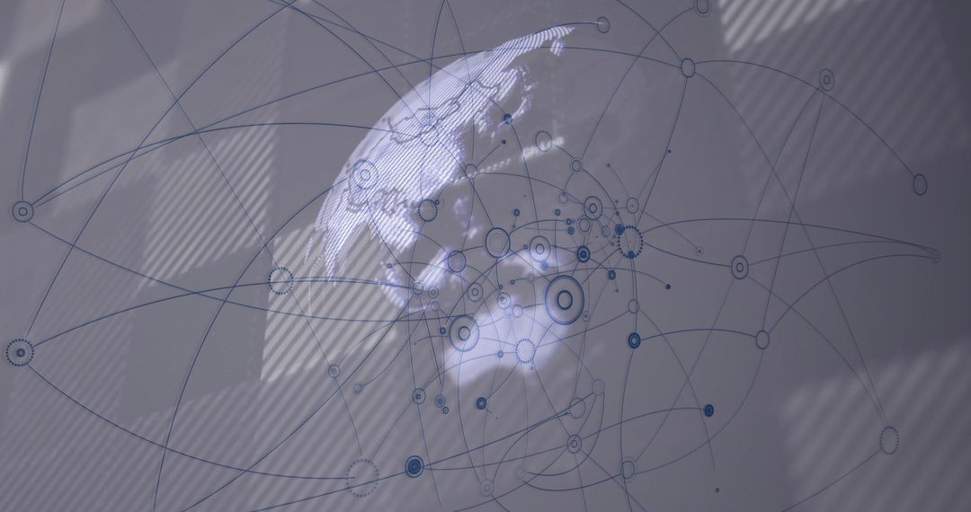 Futuristic Globe Network with Interconnected Nodes