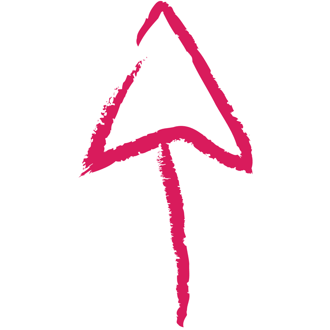 Hand Drawn Red Upward Arrow on Transparent Background