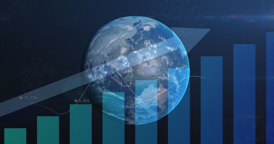 Global Finances Concept with Earth and Data Visualizations