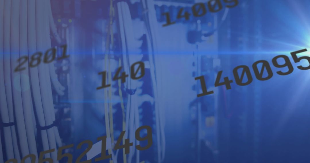 Binary data over server racks in tech environment