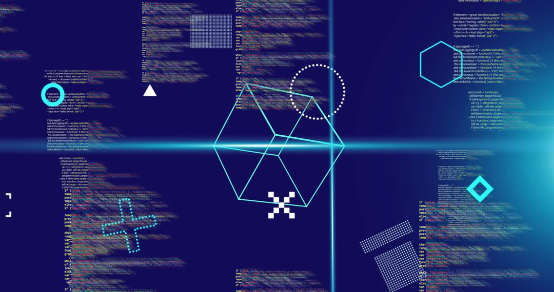 Digital Interface with Data Processing and Blue Graphics