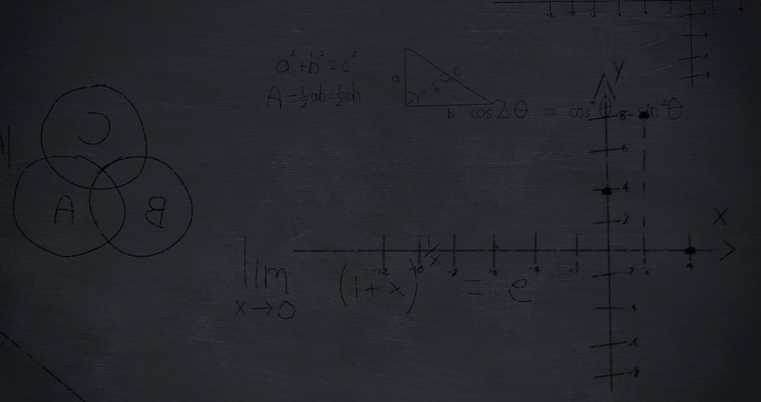 Complex Mathematical Diagrams on Chalkboard