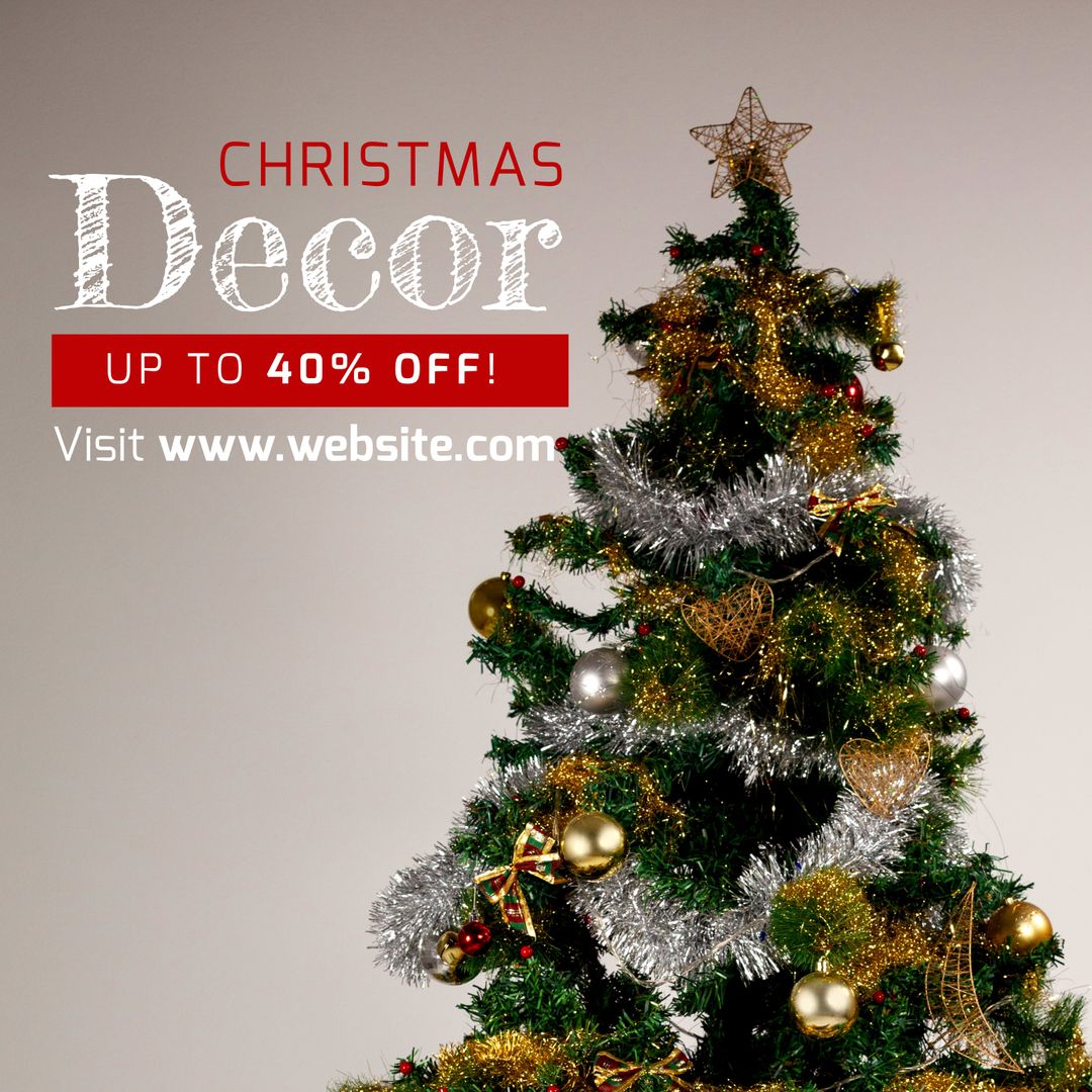 Festive Christmas Tree with Holiday Decor Discount
