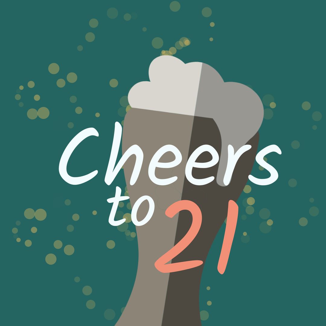 Cheers to 21 Beer Mug Celebration Greeting - Download Free Stock Templates Pikwizard.com