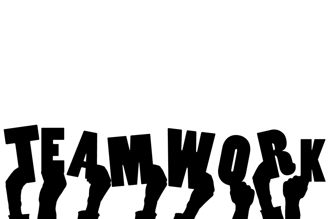 Teamwork Concept with Connected Hands on Transparent Background