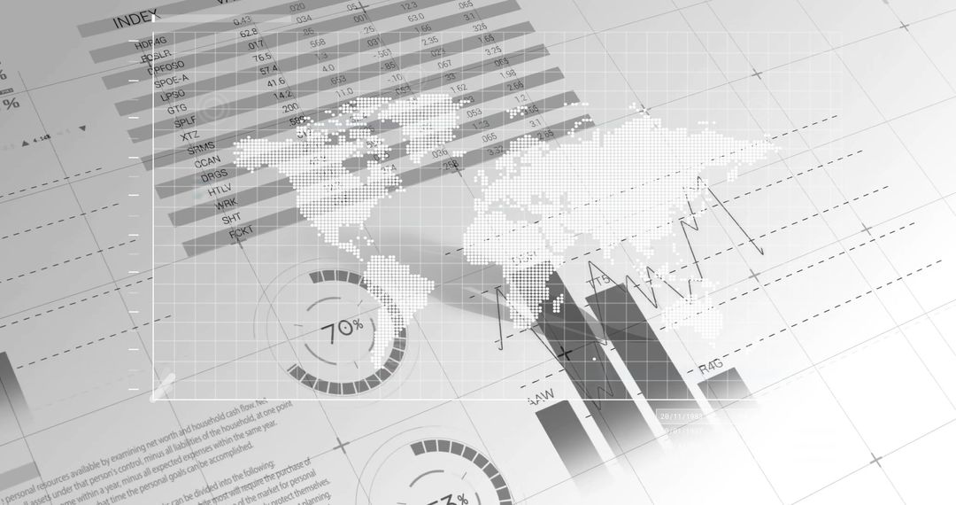 Futuristic Data Analytics Dashboard with Global Graphics