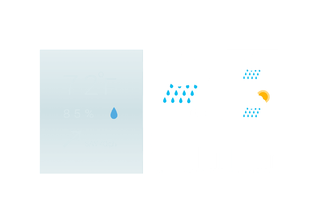 Digital Weather Interface Illustration on Transparent Background