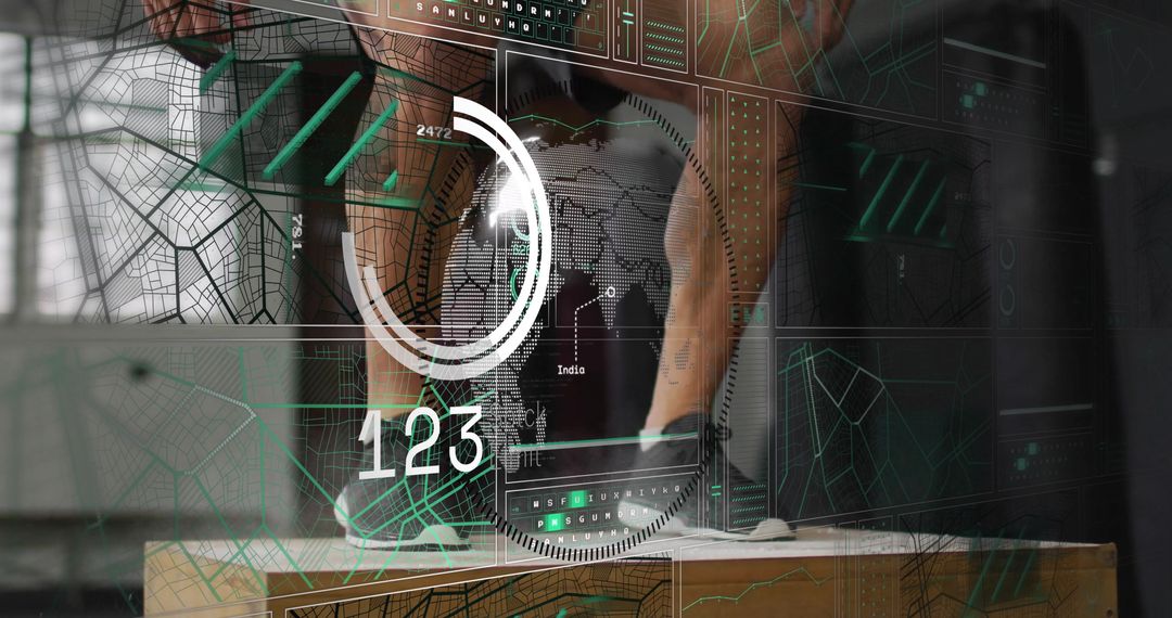 Athlete in Motion with Digital Interface Layer