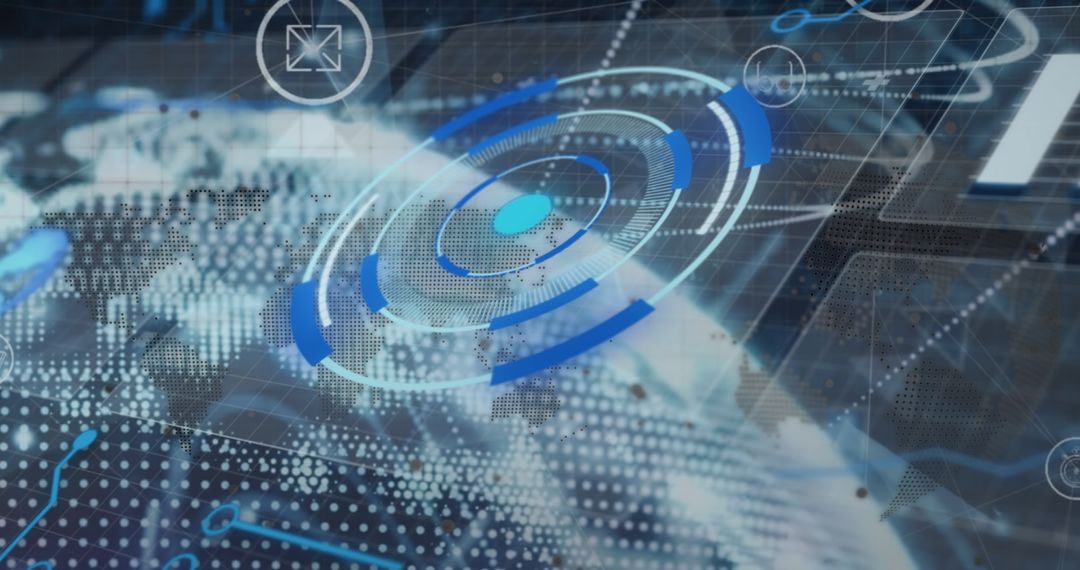 Futuristic Digital Connections World Map