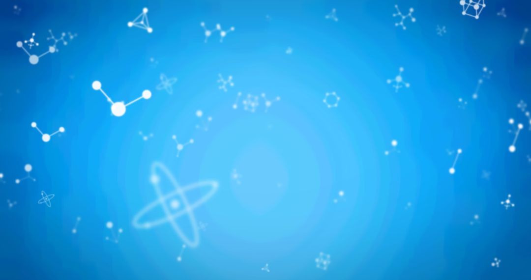 Abstract Molecule Patterns on Blue Background
