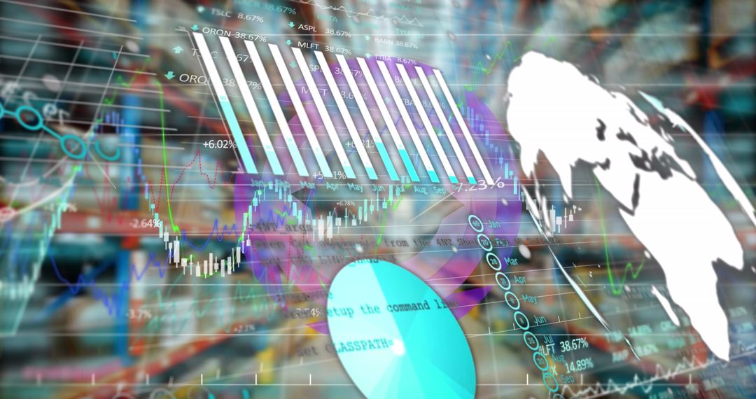 Global Economic Trends and Data Visualization Collage