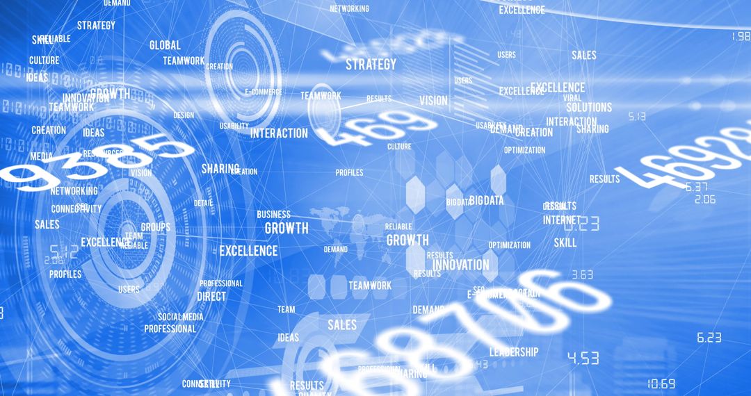 Digital Data Numbers and Global Technology Concept Background