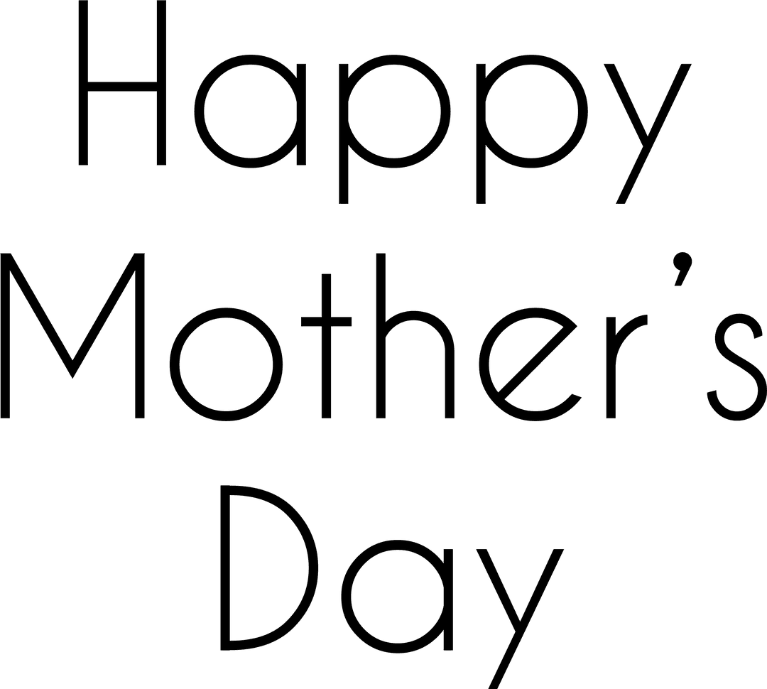 Happy Mother's Day Text Transparent Vector Design