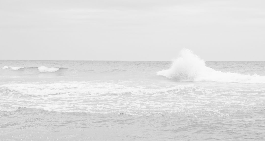 Minimalistic Seascape with Waves Crashing - Free Images, Stock Photos and Pictures on Pikwizard.com