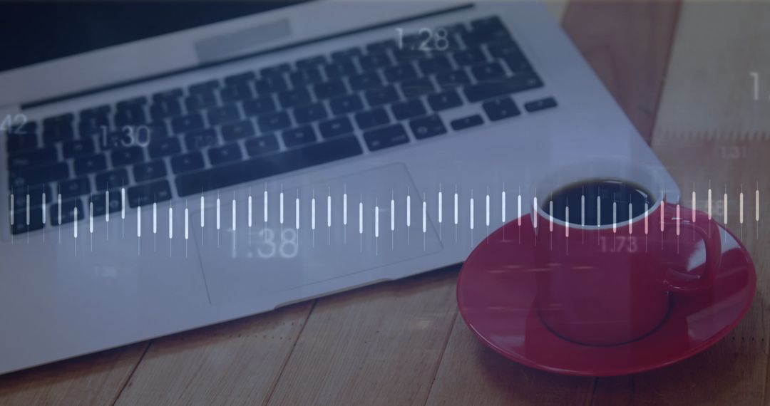 Digital Data Processing with Laptop and Coffee