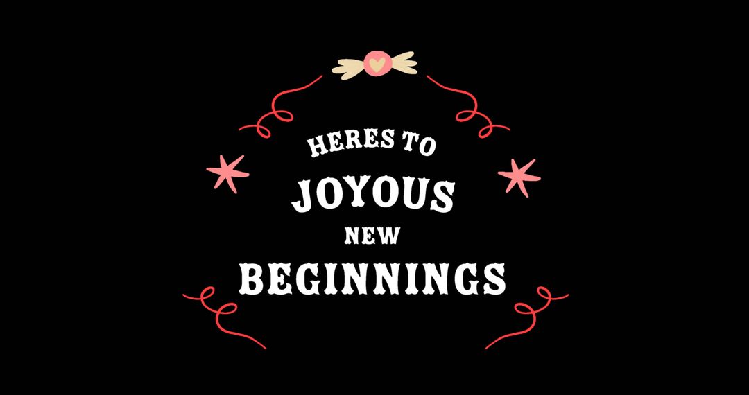 Festive Joyous New Beginnings Celebration Graphic