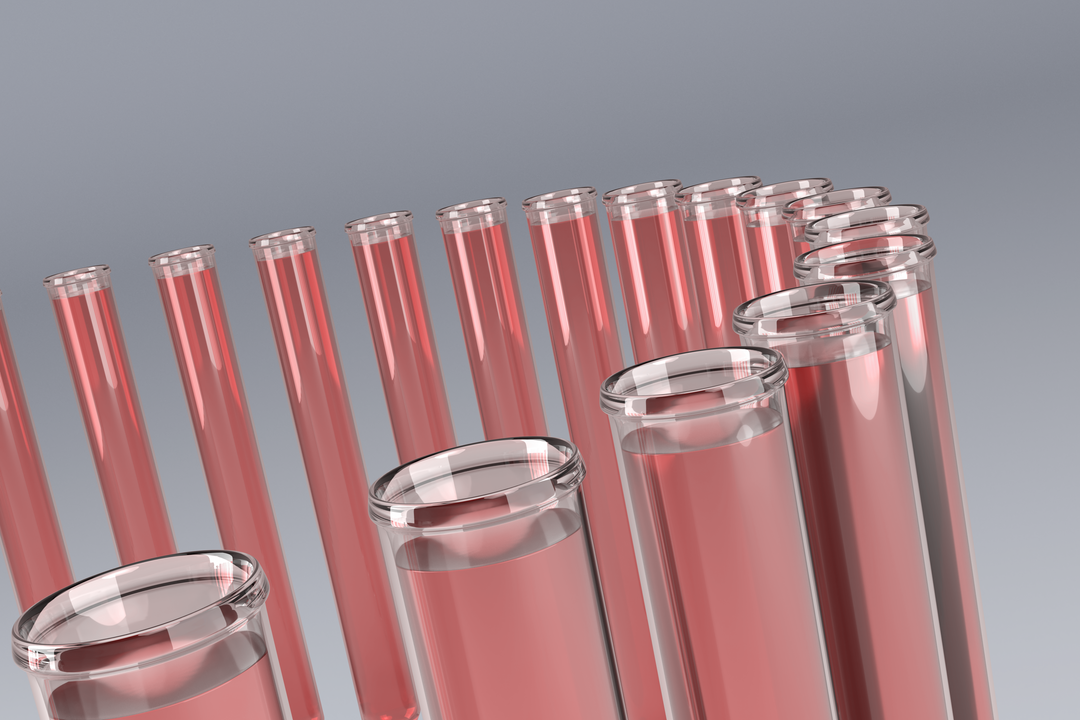 Transparent test tubes filled with reddish chemical solution, close-up - Download Free Stock Images Pikwizard.com