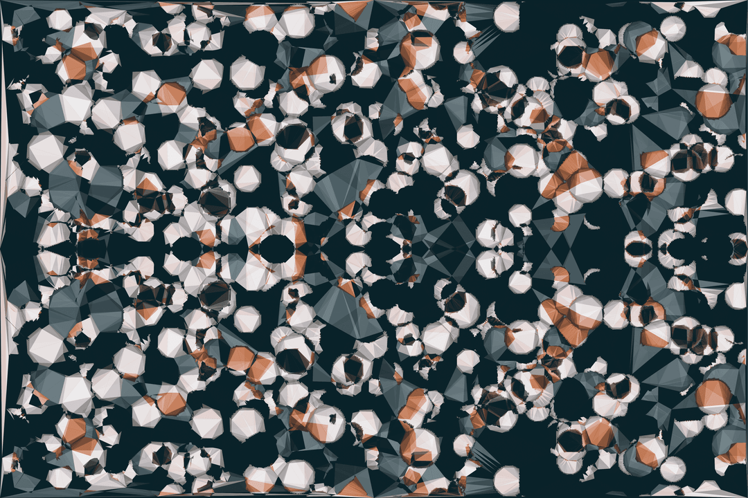 Colorful Geometric Polygonal Mosaic on Transparent Backdrop