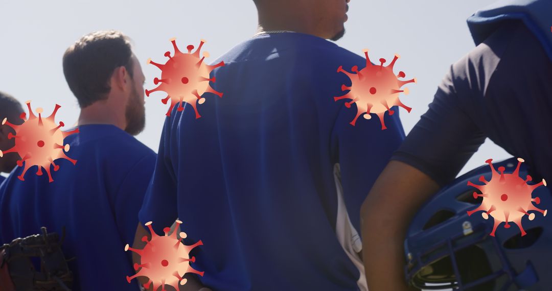 Baseball Team with Overlay of Virus Cells