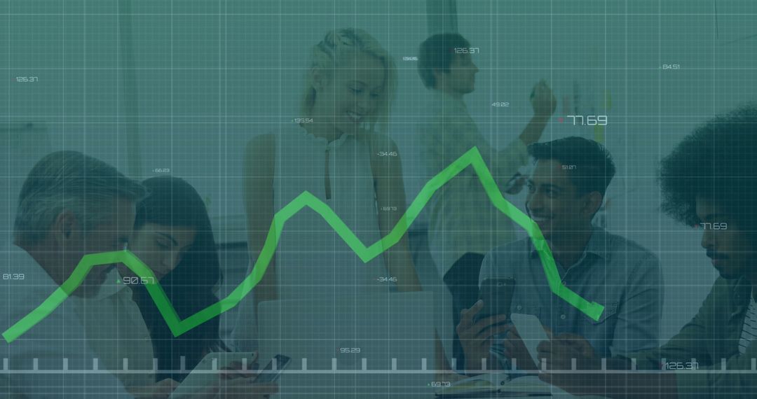 Business Group Analyzing Data with Overlaying Graph - Free Images, Stock Photos and Pictures on Pikwizard.com