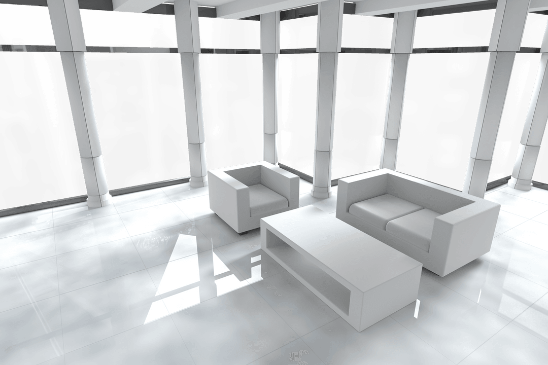 Modern Interior with Minimalist Transparent Furniture