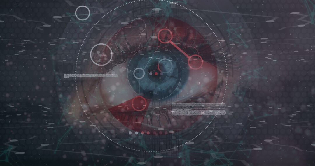 Futuristic Eye with Digital Interface and Data Visualization