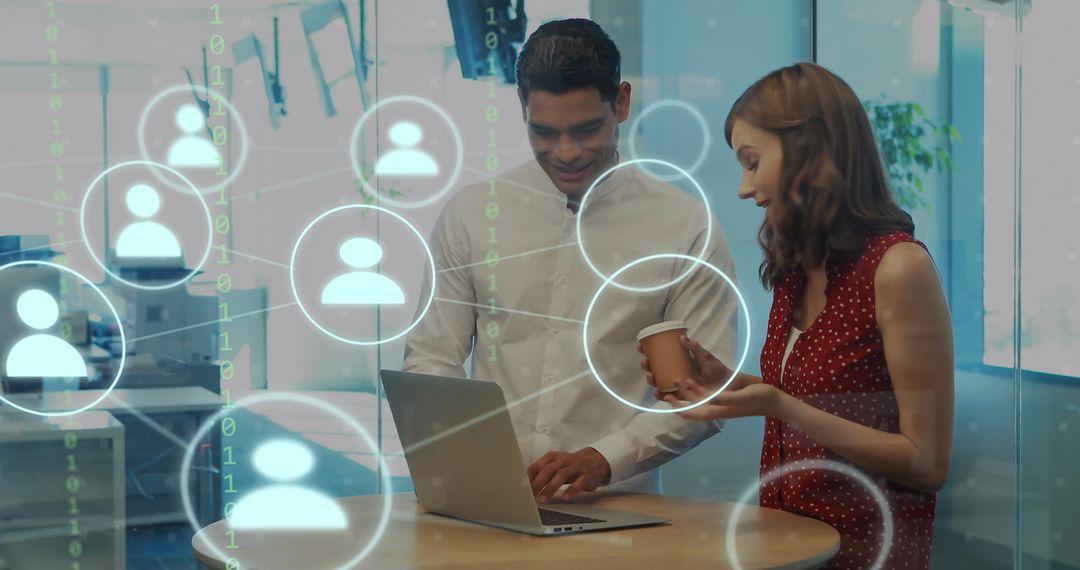 Business Colleagues Discussing Digital Networking Data