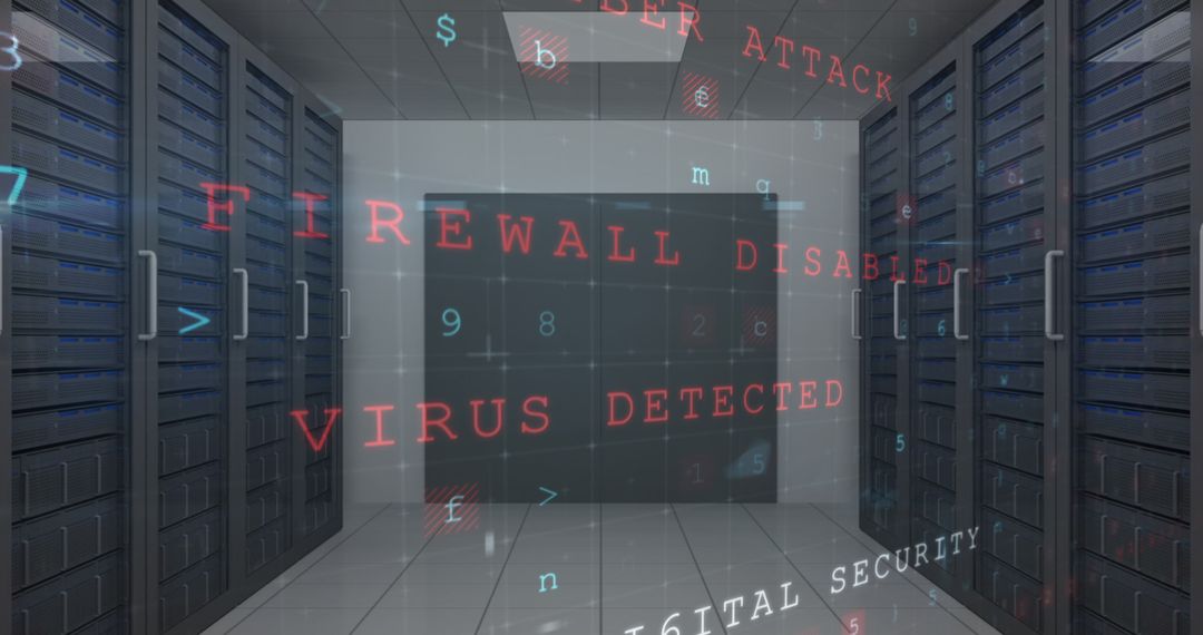 Cyber Attack Warning in Modern Server Room