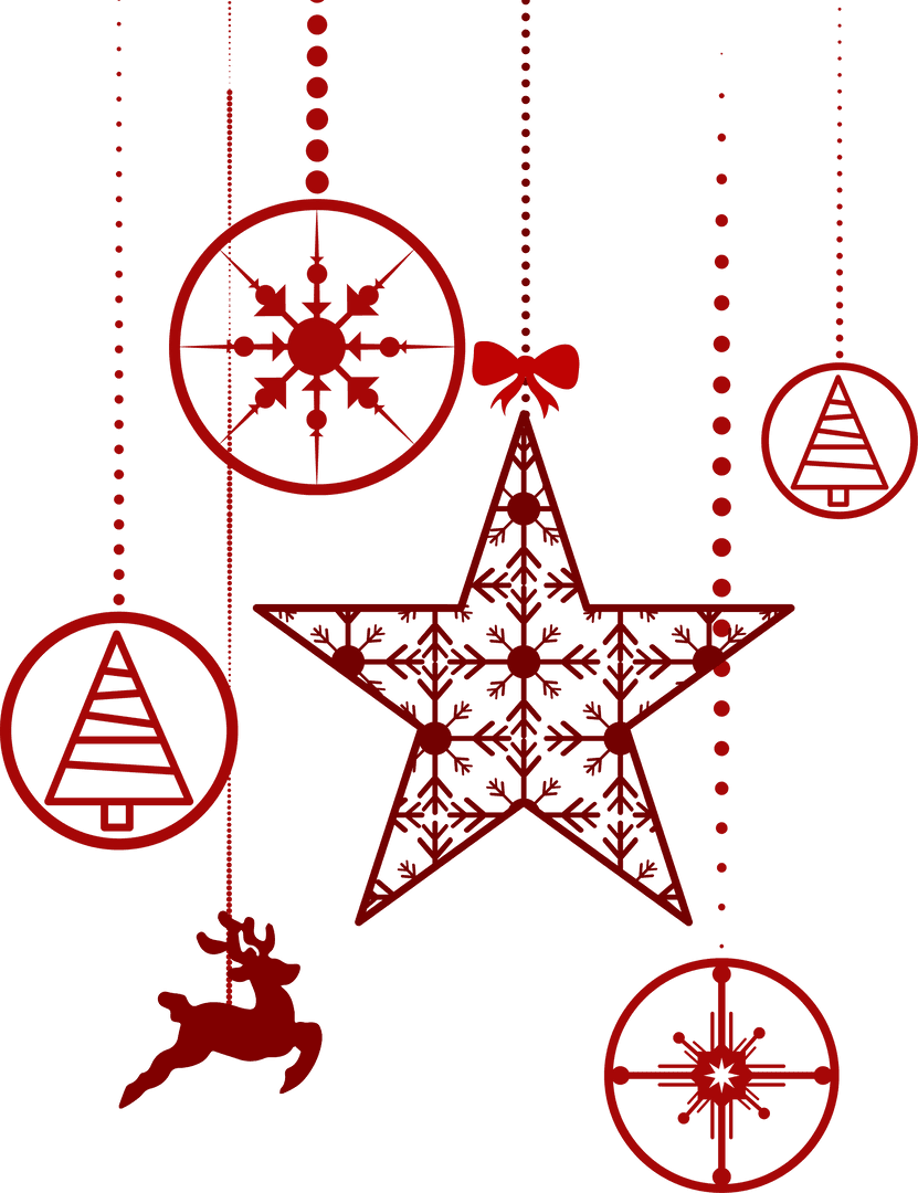 Hanging Red Transparent Christmas Paper Ornament Decorations