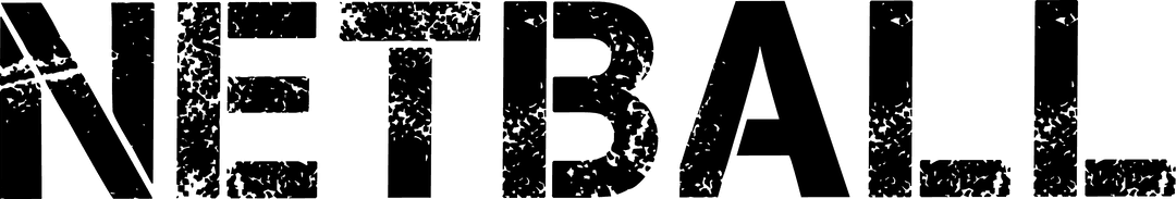 Bold Netball Text Illustration on Transparent Background