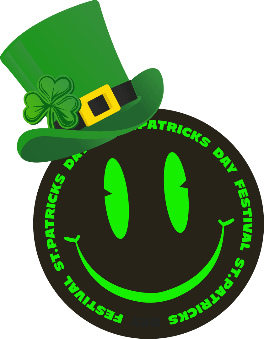 Neon Green Smiley Emoji With Leprechaun Hat