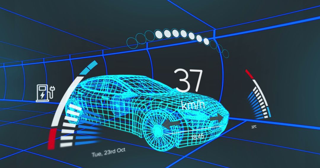 Futuristic Vehicle Interface with 3D Car Model