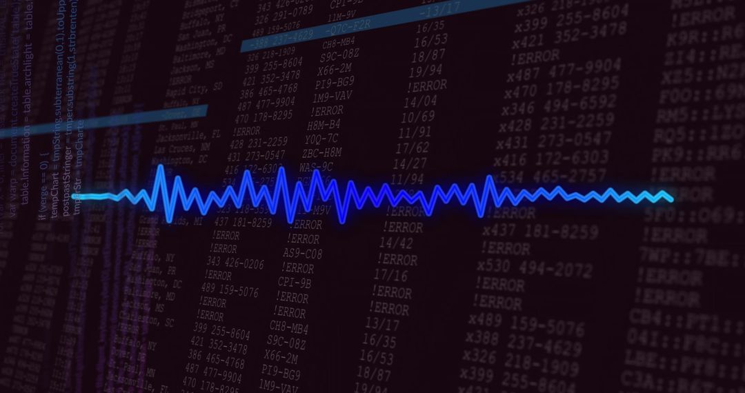 Digital Waveform Display with Error Codes in Terminal Interface